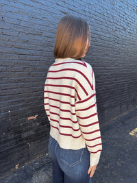 Burgundy Striped Sweater
