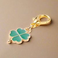 Gold Four Leaf Clover Lobster Clasp Bag Charm