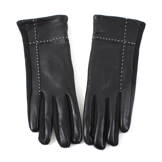 Faux Leather Gloves: Wine