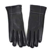 Faux Leather Gloves: Black