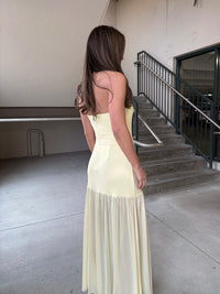 Butter Yellow Drop Waist Maxi Dress