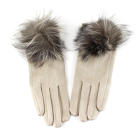 Extra Furry Pom Pom Gloves: Wine