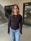 Baby Ribbed LS Top - Black