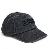 Black Washed Denim Detroit Snapback Hat