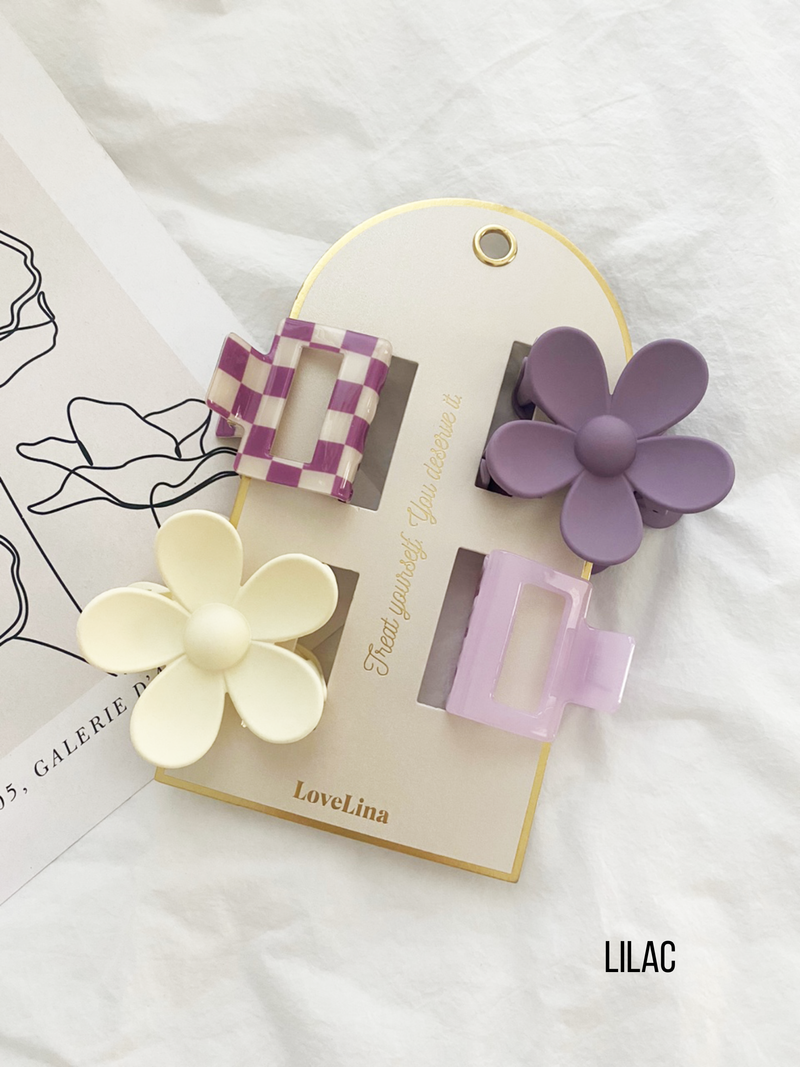 4-Pack Assorted Clips - SULLY: LILAC / ONE SIZE