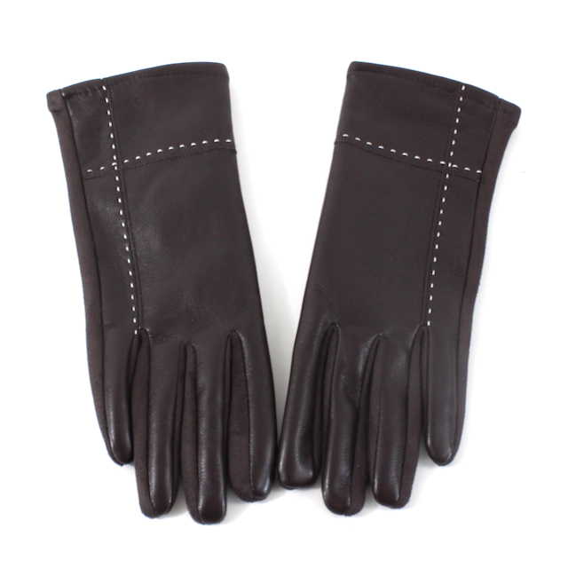 Faux Leather Gloves: Wine