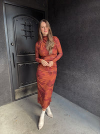 Floral Shirred Midi Dress