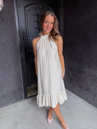 Luxurious Cream Maxi Dress