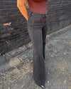 HIDDEN Happi Mid Rise Comfort Flare Jean - Charcoal