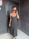 B/W Contrast Stripe Dress