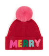 "MERRY" BEANIE: Red