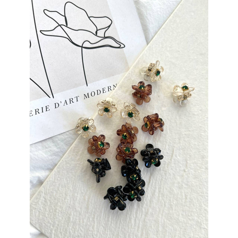 Mini Translucent Flower Clips