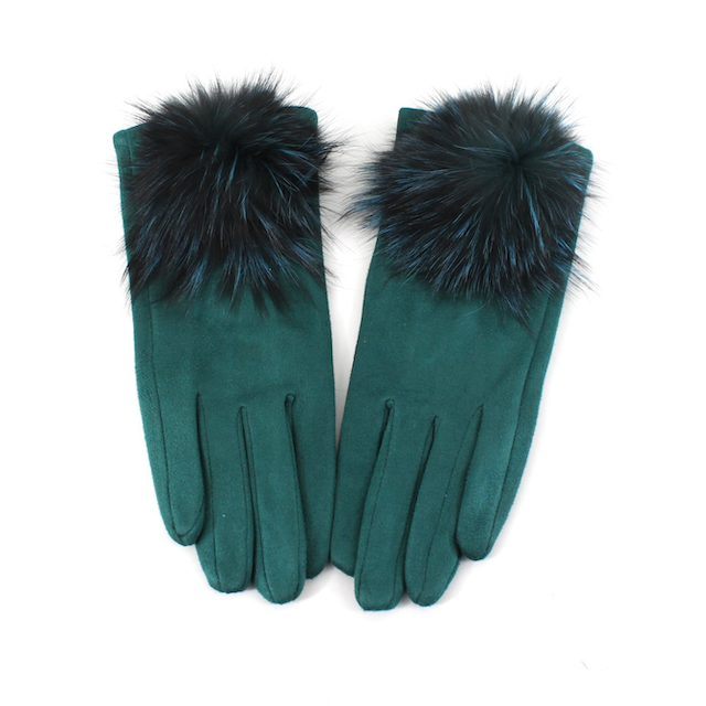 Extra Furry Pom Pom Gloves: Camel
