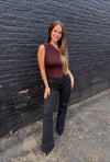 HIDDEN Happi Mid Rise Comfort Flare Jean - Charcoal