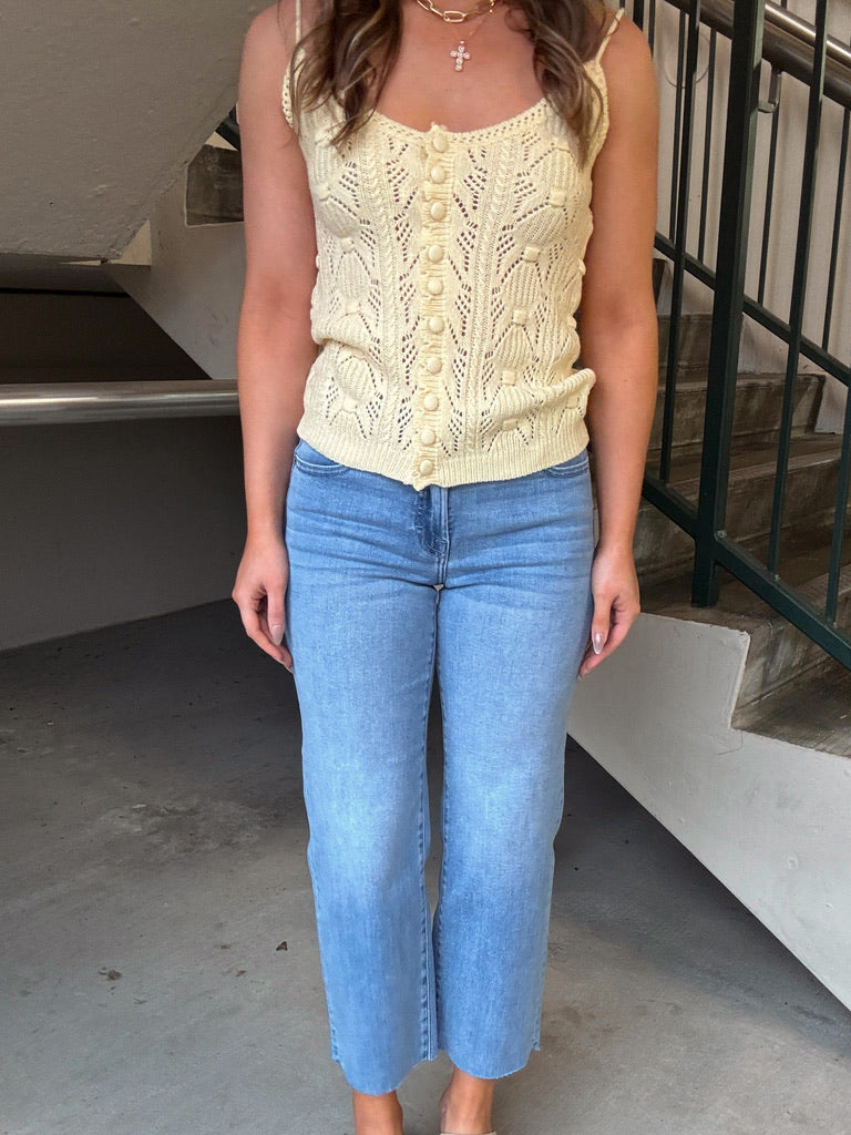 HIDDEN Ella Mid Rise Cropped Classic Straight Jean - Medium