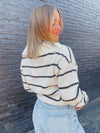 Stripe Shawl Sweater