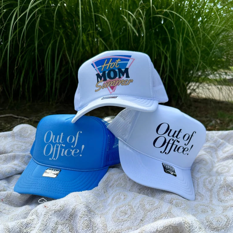 Out Of Office Trucker Hat - Blue