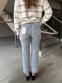 HIDDEN Ella High Rise Classic Straight Jean - Medium Light