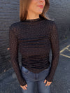 Rhinestone Lace Top - Black