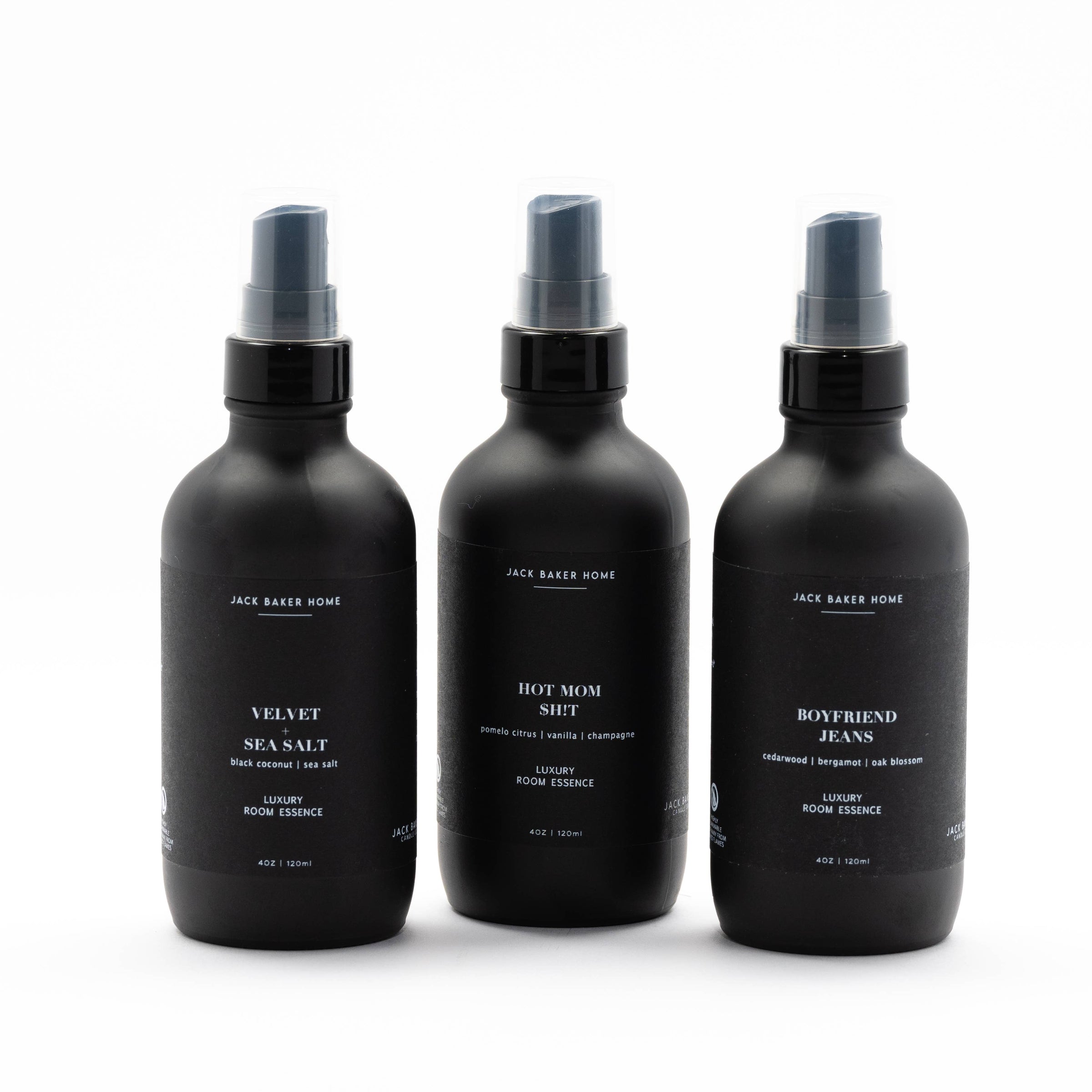 Jack Baker Home | Room Spray - Velvet + Sea Salt 4 oz -black