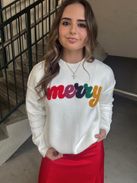Merry Holiday Sweater - Cream
