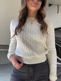 Basic Cable Sweater - Cream