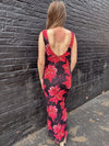 Open Back Floral Mesh Dress