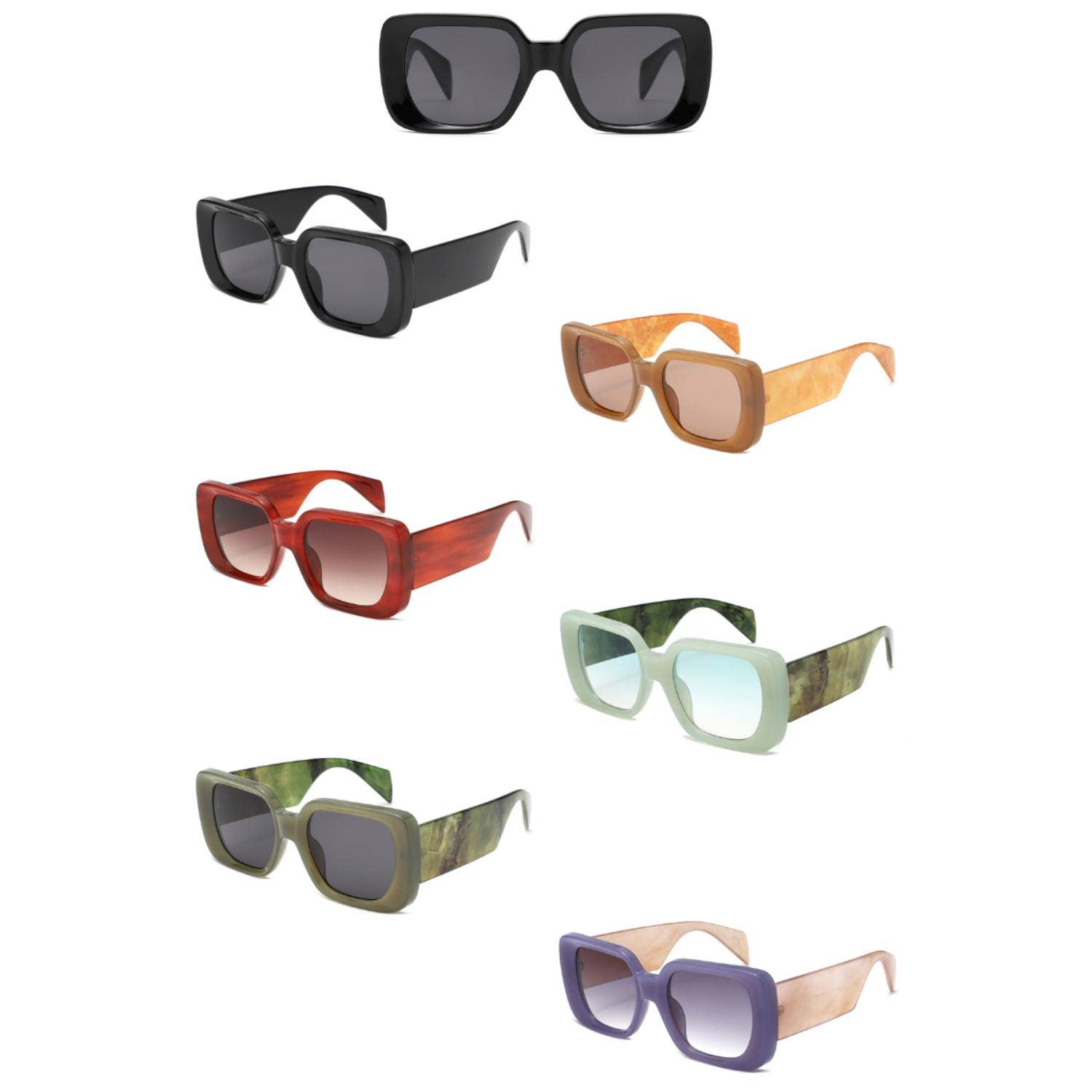 Oversized Square Chunky Frame Fashion Sunglasses