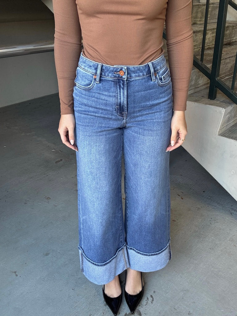 HIDDEN Nori Super Wide Leg With Cuffed Hem