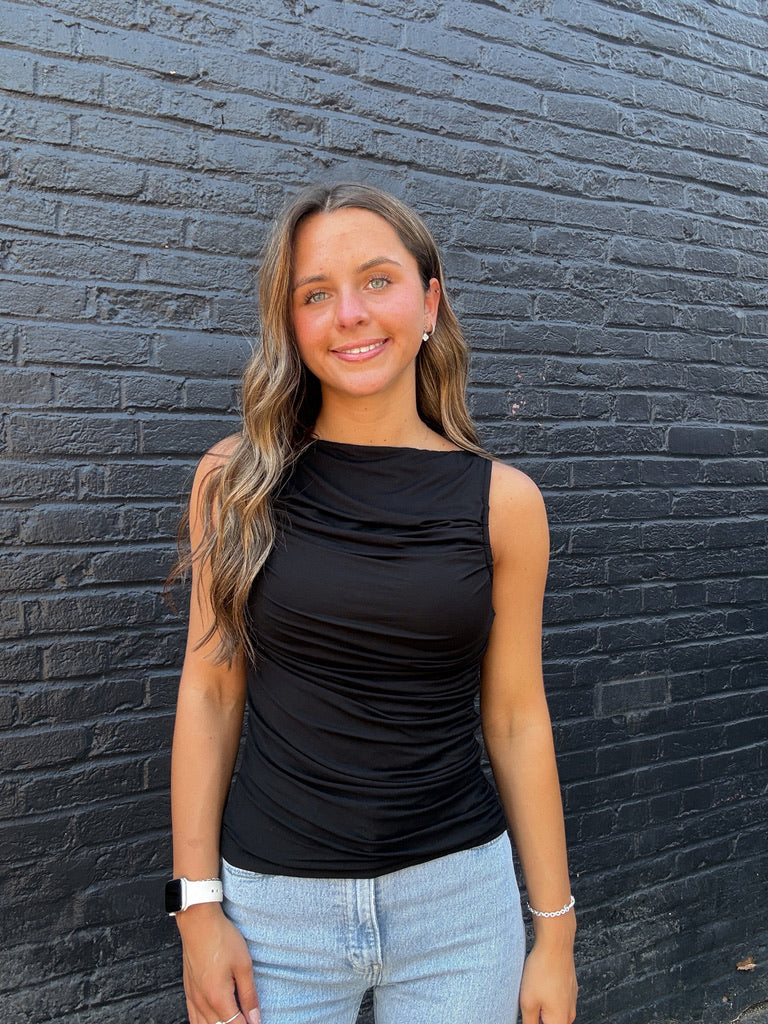 Elevated Ruched Detail Comfort Tank