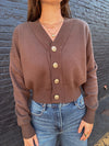 V-Neck Cardigan - Mocha