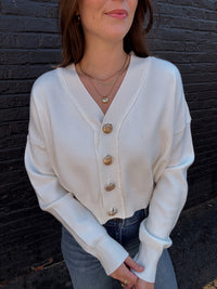 V-Neck Cardigan - Ivory