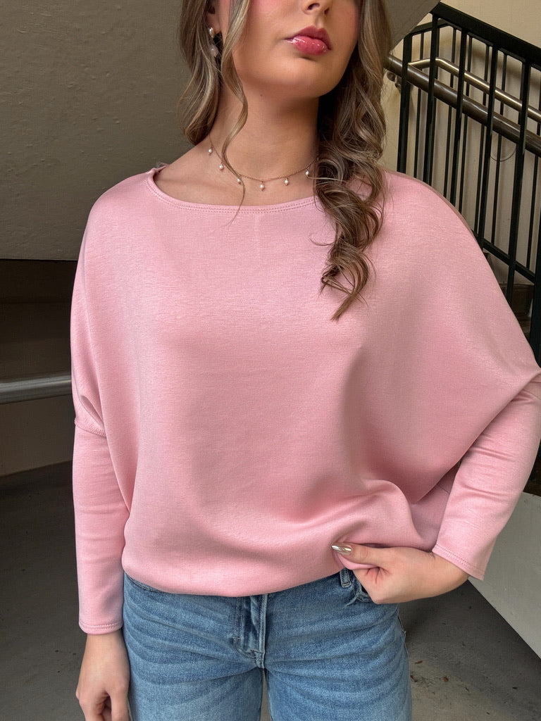 Boatneck Three Quarter Sleeve Top