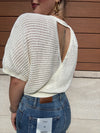 Knitted Surplice Back Detail Top