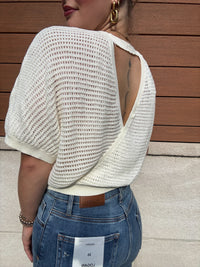 Knitted Surplice Back Detail Top