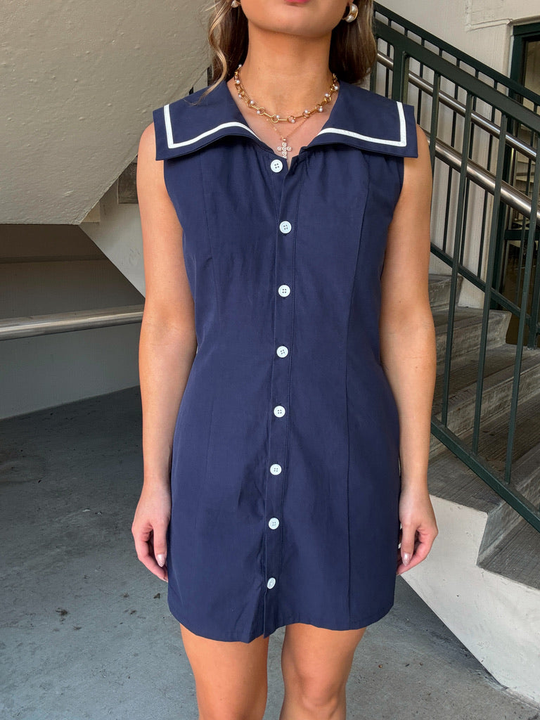 Coastal Riviera Cotton Mini Dress