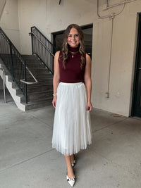 Lucy Paris Sharlene Pleated Tulle Skirt