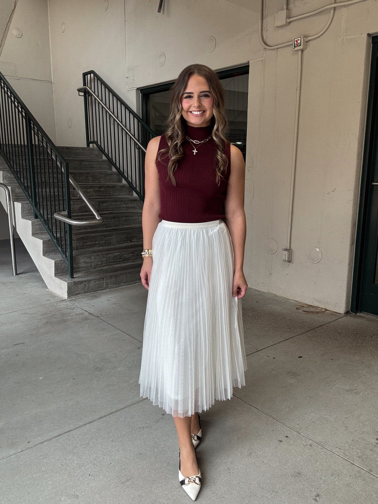 Lucy Paris Sharlene Pleated Tulle Skirt