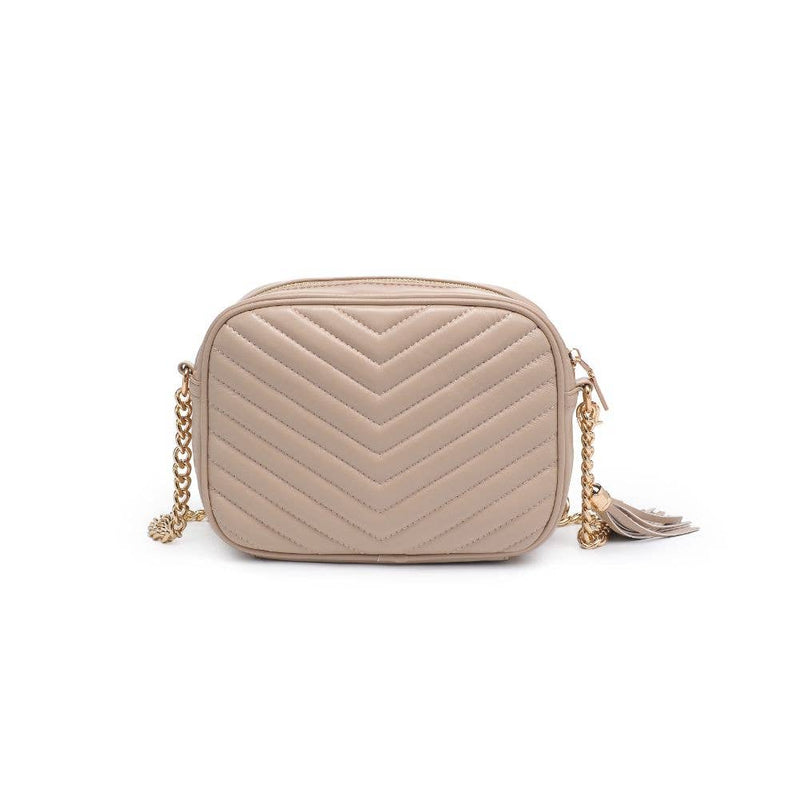 Elodie Chevron Camera Bag Crossbody: Natural