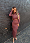 Plum Mock Neck Dress
