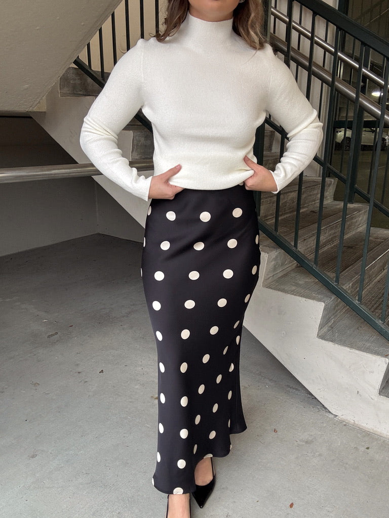 Polka Dot Midi Skirt