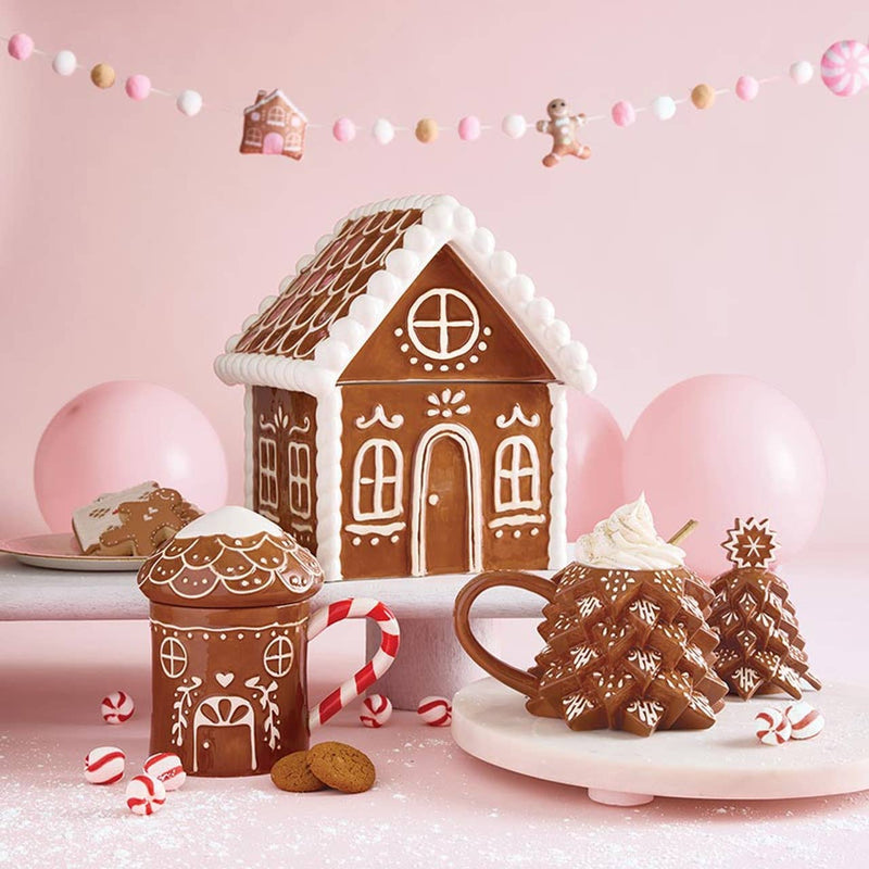 Ceramic Mug - Gingerbread House: Ceramic / 16 oz, 6.5" h