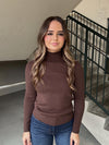 LS Mock Neck Sweater - Coffee