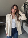 Washed Shirt Jacket - Almond