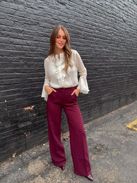 Lucy Paris Sky Ruffle Top