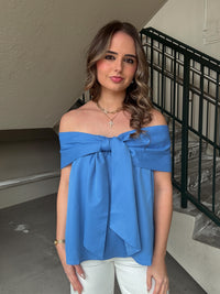 Bardot Bow Top - Blue