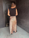 Leopard Satin Maxi Skirt