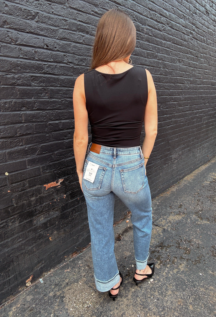 HIDDEN Ella Cuffed Mid Rise Jeans