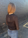 Rhinestone Lace Top - Black