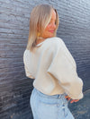 Front Seam Soft Knit Sweater - Cream